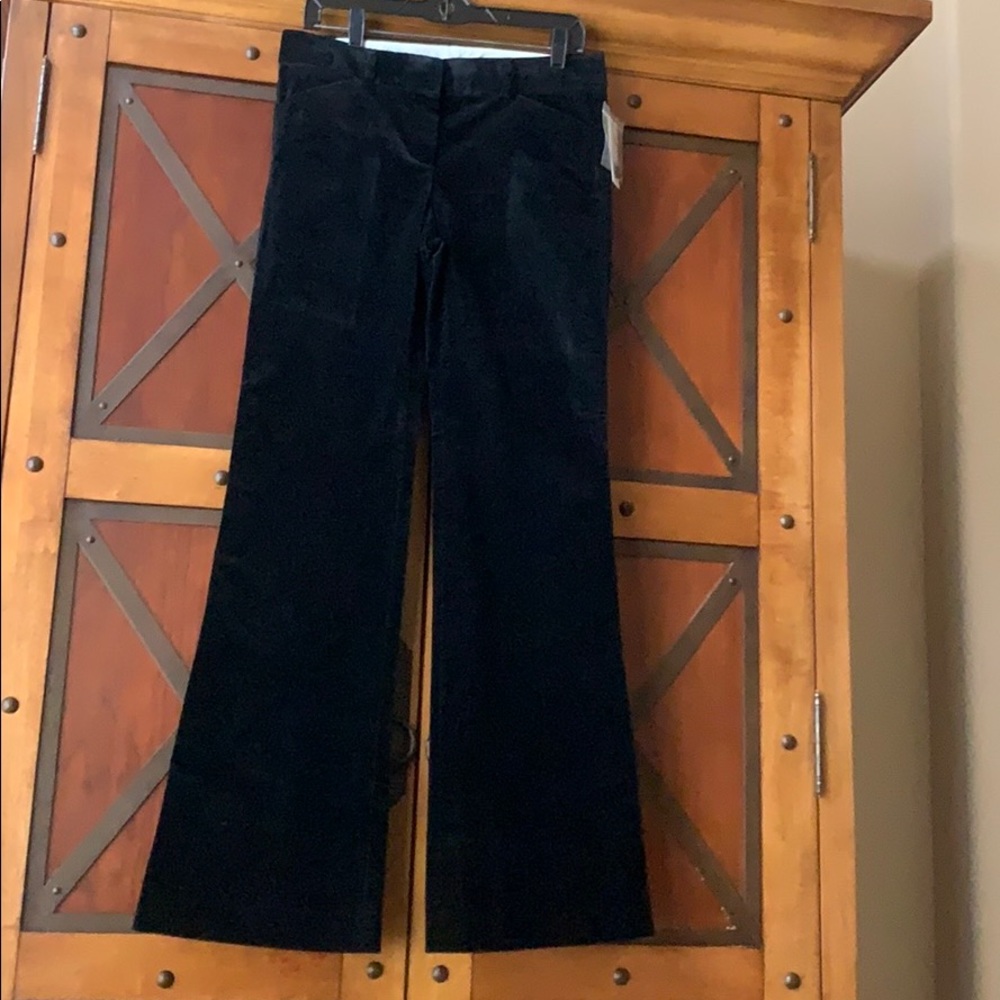 Theory Black Velvet Flare Pants SZ 8 NWT